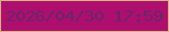 文字の大きさ：1、枠の色：d6b37e、背景の色：ae0e6e、文字の色：692766 無料ブログパーツのブログ時計