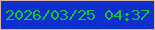 文字の大きさ：5、枠の色：d6b5a3、背景の色：0c2fce、文字の色：16c434 無料ブログパーツのブログ時計