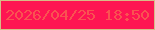 文字の大きさ：1、枠の色：d6bb87、背景の色：fe1552、文字の色：f95351 無料ブログパーツのブログ時計