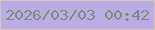 文字の大きさ：1、枠の色：d6c6b5、背景の色：bbade4、文字の色：7a8d7e 無料ブログパーツのブログ時計