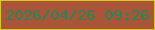 文字の大きさ：2、枠の色：d6c823、背景の色：ab5538、文字の色：228758 無料ブログパーツのブログ時計