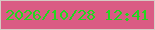 文字の大きさ：4、枠の色：d6cac4、背景の色：da5b84、文字の色：23d61f 無料ブログパーツのブログ時計