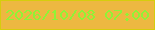 文字の大きさ：4、枠の色：d6cd0d、背景の色：edb841、文字の色：8ff336 無料ブログパーツのブログ時計