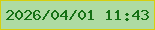 文字の大きさ：2、枠の色：d6ce0e、背景の色：aedba3、文字の色：157014 無料ブログパーツのブログ時計