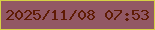 文字の大きさ：4、枠の色：d6d145、背景の色：925864、文字の色：5f1b04 無料ブログパーツのブログ時計