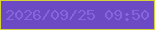 文字の大きさ：3、枠の色：d6d337、背景の色：6c4ac4、文字の色：8566dd 無料ブログパーツのブログ時計