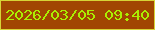 文字の大きさ：4、枠の色：d6d437、背景の色：a14602、文字の色：abee02 無料ブログパーツのブログ時計