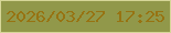 文字の大きさ：1、枠の色：d6d697、背景の色：91984a、文字の色：977312 無料ブログパーツのブログ時計