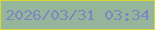 文字の大きさ：2、枠の色：d6d733、背景の色：96b69b、文字の色：7f85c3 無料ブログパーツのブログ時計
