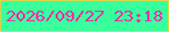 文字の大きさ：1、枠の色：d6d74d、背景の色：39fe9c、文字の色：f928ac 無料ブログパーツのブログ時計
