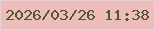 文字の大きさ：1、枠の色：d6d7e4、背景の色：efbdb8、文字の色：50563d 無料ブログパーツのブログ時計