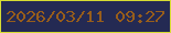 文字の大きさ：4、枠の色：d6dc33、背景の色：242a53、文字の色：975d1b 無料ブログパーツのブログ時計