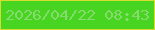 文字の大きさ：1、枠の色：d6dd2f、背景の色：48d521、文字の色：86da6e 無料ブログパーツのブログ時計