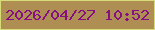 文字の大きさ：1、枠の色：d6dd78、背景の色：af8e53、文字の色：860f84 無料ブログパーツのブログ時計