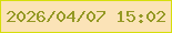 文字の大きさ：2、枠の色：d6de0b、背景の色：fbe3b7、文字の色：949924 無料ブログパーツのブログ時計