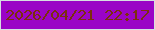 文字の大きさ：3、枠の色：d6dee1、背景の色：9a04c6、文字の色：7b2f0e 無料ブログパーツのブログ時計