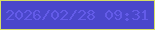 文字の大きさ：3、枠の色：d6df64、背景の色：4a47cb、文字の色：635be8 無料ブログパーツのブログ時計