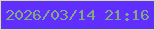 文字の大きさ：3、枠の色：d6df9b、背景の色：602fff、文字の色：84a981 無料ブログパーツのブログ時計