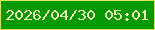 文字の大きさ：1、枠の色：d6e552、背景の色：009b04、文字の色：f6eeb9 無料ブログパーツのブログ時計