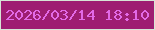 文字の大きさ：4、枠の色：d6e5d6、背景の色：9e1d72、文字の色：e26ae7 無料ブログパーツのブログ時計