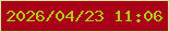 文字の大きさ：1、枠の色：d6e69d、背景の色：a90017、文字の色：aece13 無料ブログパーツのブログ時計