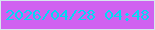 文字の大きさ：4、枠の色：d6e7ed、背景の色：d061f0、文字の色：04d9f3 無料ブログパーツのブログ時計