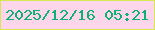 文字の大きさ：4、枠の色：d6e851、背景の色：fed6eb、文字の色：0fb172 無料ブログパーツのブログ時計