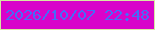 文字の大きさ：5、枠の色：d6e9a2、背景の色：d804ca、文字の色：456df8 無料ブログパーツのブログ時計