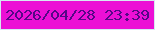 文字の大きさ：3、枠の色：d6e9f1、背景の色：ec10d5、文字の色：560787 無料ブログパーツのブログ時計