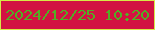 文字の大きさ：1、枠の色：d6ea47、背景の色：d21342、文字の色：51af24 無料ブログパーツのブログ時計