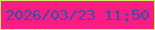 文字の大きさ：4、枠の色：d6eb6b、背景の色：f91d83、文字の色：3250ad 無料ブログパーツのブログ時計