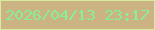 文字の大きさ：2、枠の色：d6eb9b、背景の色：ccb383、文字の色：86f097 無料ブログパーツのブログ時計