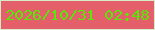 文字の大きさ：3、枠の色：d6ebc8、背景の色：e45f69、文字の色：56e905 無料ブログパーツのブログ時計