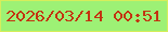 文字の大きさ：5、枠の色：d6ed5b、背景の色：9df175、文字の色：c33411 無料ブログパーツのブログ時計
