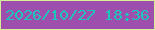文字の大きさ：4、枠の色：d6ee96、背景の色：9e4fae、文字の色：1ec6b9 無料ブログパーツのブログ時計