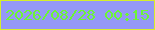 文字の大きさ：3、枠の色：d6ef2a、背景の色：9598f7、文字の色：6cf634 無料ブログパーツのブログ時計