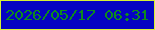 文字の大きさ：1、枠の色：d6f133、背景の色：0503c2、文字の色：0d8b1d 無料ブログパーツのブログ時計