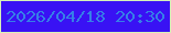 文字の大きさ：2、枠の色：d6f2b8、背景の色：3912f4、文字の色：367fe7 無料ブログパーツのブログ時計