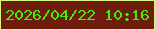 文字の大きさ：5、枠の色：d6f585、背景の色：6e1c0b、文字の色：45ec09 無料ブログパーツのブログ時計