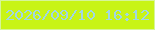 文字の大きさ：5、枠の色：d6f599、背景の色：c8f416、文字の色：a1d7e4 無料ブログパーツのブログ時計