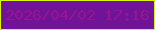 文字の大きさ：5、枠の色：d6f60e、背景の色：6f1499、文字の色：98158d 無料ブログパーツのブログ時計