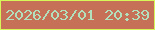 文字の大きさ：5、枠の色：d6f65a、背景の色：c57057、文字の色：b3e0bc 無料ブログパーツのブログ時計