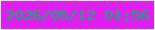 文字の大きさ：4、枠の色：d6f6f7、背景の色：de1fed、文字の色：07b168 無料ブログパーツのブログ時計