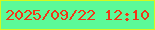 文字の大きさ：5、枠の色：d6f71d、背景の色：5cfa98、文字の色：f23618 無料ブログパーツのブログ時計