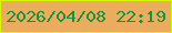 文字の大きさ：3、枠の色：d6f803、背景の色：ecac5d、文字の色：17933e 無料ブログパーツのブログ時計