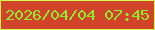文字の大きさ：4、枠の色：d6f84a、背景の色：d2432b、文字の色：90eb29 無料ブログパーツのブログ時計