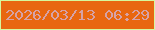 文字の大きさ：3、枠の色：d6f89c、背景の色：e86710、文字の色：d6a2a7 無料ブログパーツのブログ時計