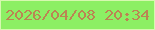 文字の大きさ：4、枠の色：d6f8b0、背景の色：8cef64、文字の色：bb8453 無料ブログパーツのブログ時計