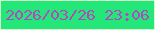 文字の大きさ：3、枠の色：d6f8cb、背景の色：24e779、文字の色：b14ac1 無料ブログパーツのブログ時計