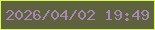 文字の大きさ：4、枠の色：d6f958、背景の色：5e623f、文字の色：a787b5 無料ブログパーツのブログ時計